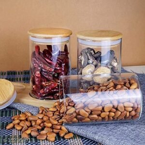 WOOD LIDS GLASS JAR