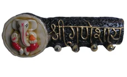 Divine Ganesha Wood-Finish Key Holder