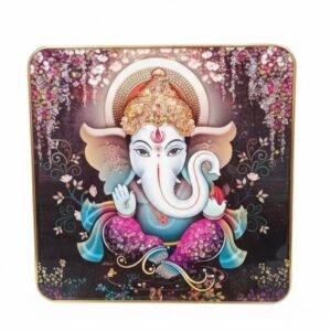 Divine Radiance Ganesha Glass Art Frame