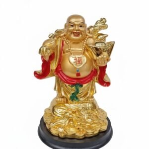 Golden Prosperity Laughing Buddha Statue