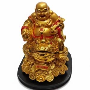 Golden Laughing Buddha on Money Frog.