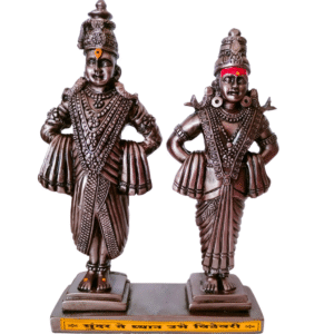 Vitthal Rukmini Brass-Finish Idol – Divine Vithoba Rakhumai Murti