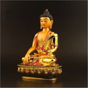 Serene Golden Medicine Buddha Figurine – Hand-Painted Spiritual Decor
