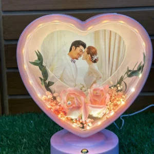 Eternal Heart LED Floral Photo Frame