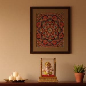 Handcrafted Ganesha Idol in Ornate Display Case