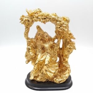Radha Krishna on Swing – Golden Divine Figurine