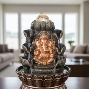 Divine Ganesha Indoor Water Fountain with LED Crystal Ball