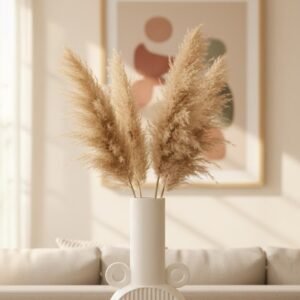 Abstract Geometric Fluted Vase – Matte White