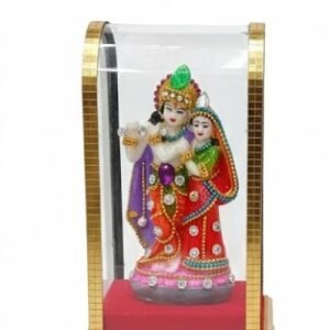Radha Krishna Divine Couple in Decorative Glass Case