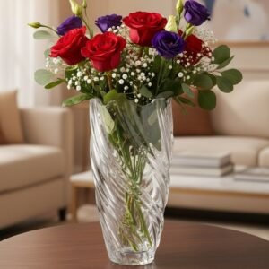 Helix Sculptural Clear Glass Vase