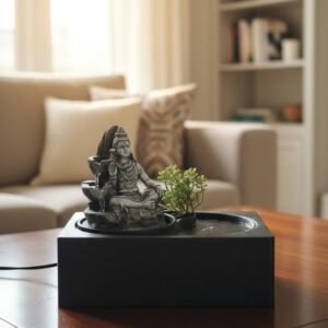Lord Shiva Meditating Fountain with  & Plante