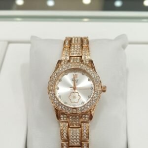 Rose Gold Crystal-Embellished Watch