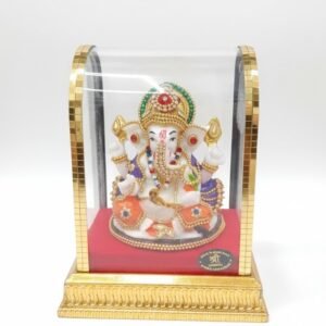 Divine Blessings Ganesha Idol in Premium Glass Display Case