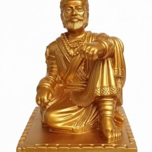 Chhatrapati Shivaji Maharaj Seated Figurine – Antique Black Finish