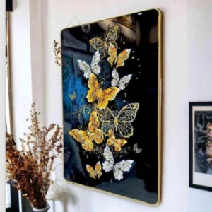 Midnight Azure Butterfly 3D Wall Art FRAME