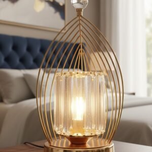 Crystal Birdcage Table Lamp