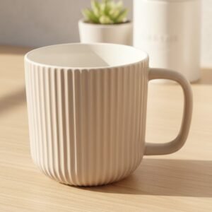 Linear Ribbed Ceramic Mug