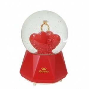 Romantic Hearts & Ring Musical Snow Globe