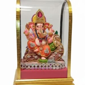 Blessings Lord Ganesha Idol – Hand-Painted with Crystal Accents