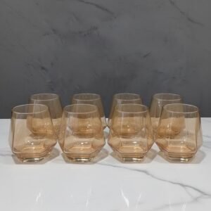 Amber Geometric Prism Glassware Set