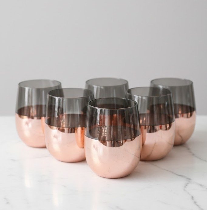 Luxe Rose Gold Ombre Glassware Set (6 Pieces)