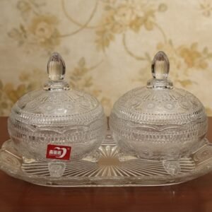 Elegance Glass Candy & Nut Set (3-Piece)