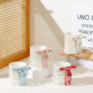 Sculpted Ribbon Ceramic Coffee Mug