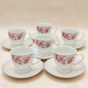 Elegant Floral Porcelain Teacup & Saucer Set OFF 12