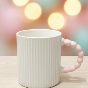 The Bubble-Handle Fluted Ceramic Mug