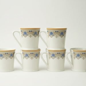 Elegant Floral Symphony – 6-Piece Premium Mug Set