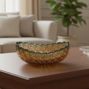 Elegance Amber Glass Centerpiece Bowl