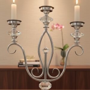 Arm Crystal Accented Candelabra