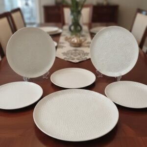 Cairo Textured Pearl Serving Platter