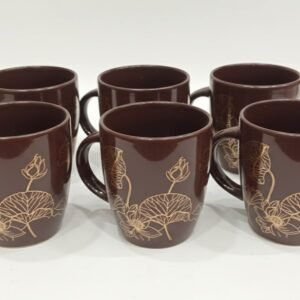 Elegant Lotus Porcelain Coffee and tea Mug Set (6-Piece)