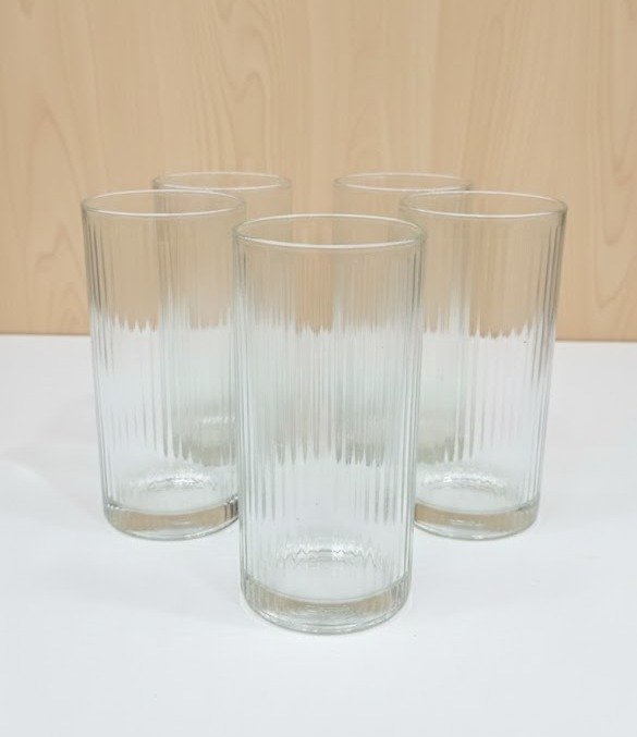 Ribbed Highball Glass Set – 6 Pieces