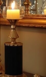 The Midnight Gold Hurricane Candelabra